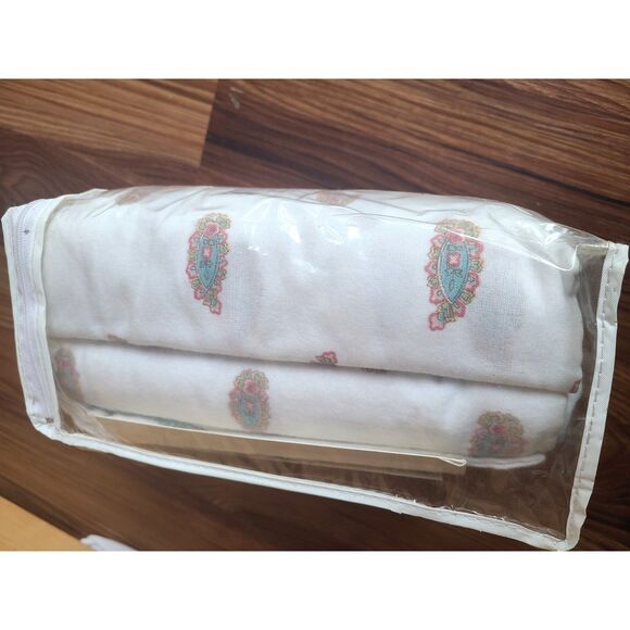 Utica 100% Cotton Flannel Twin Sheet Set NEW Flat Fitted & Pillowcase Paisley - Picture 5 of 7